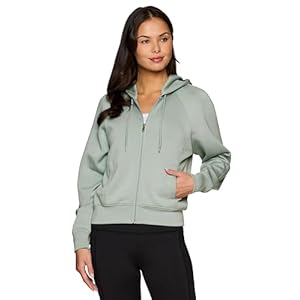 RBX Active Women’s Scuba Sweatshirt with Zipper Pockets, Hoodie Lightweight Zip Up Jacket for Women