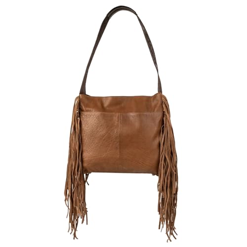 STS Ranchwear Womens Boho Cowgirl Faye Fringe Brown/Tan Leather Handbag Bag OS2