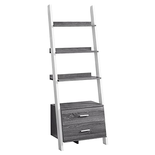 Monarch Specialties I Bookcase, Grey/White #TOP6