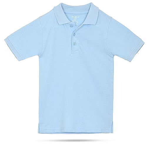 Image of Studio 3 Boy's - 4-Pack School Uniform Short and Long Sleeve Pique Polo Shirts