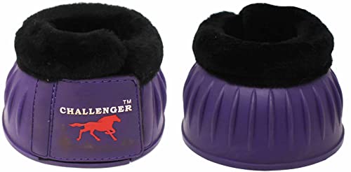 Challenger Horse X-Large Training Ribbed Rubber Hoof Impact Overreach Protection Fleece Lined Bell Boots Purple 41Hi01Pr-Xl #TOP24