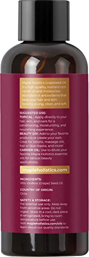 Grapeseed Oil For Hair Skin And Nails - Pure Grapeseed Carrier Oil For Skin And Moisturizing Body Oil For Dry Skin - Grapeseed Oil For Skin Rich In Vitamin A E K And Omega 3 For Anti Aging Skin Care #TOP1