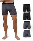 32 DEGREES COOL Mens 4-PACK Active Mesh Quick Dry Performance Boxer Brief, 2 Black/2 Charcoal, Large