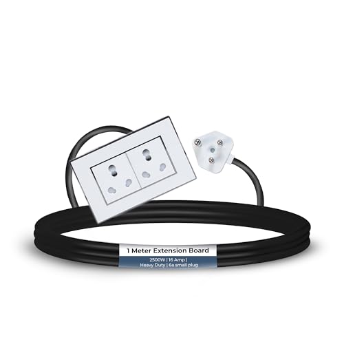 Image of Extension Board Heavy Duty Multi Socket 15A /16A /20A (2500 Watts 6A Small Plug and Two 16A Socket, 1 Meter)