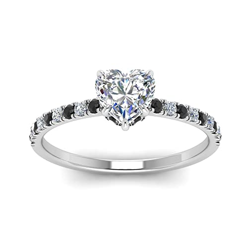 Image of Choose Your Gemstone Hidden Halo Petite Diamond CZ Ring Sterling Silver Heart Shape Halo Engagement Rings Everyday Jewelry Wedding Jewelry Handmade Gifts for Wife US Size 4 to 12