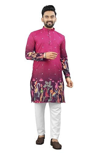 Image of Trustous Kurta Pyjamas set for Mens | Pyjamas with kurta PRINTED and classis look |KURTA Pyjamas SET