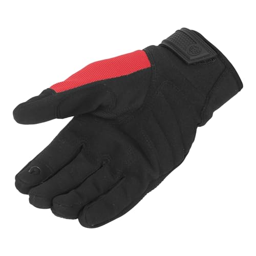 Image of Royal Enfield Urban Hustler V2 Riding Gloves 100% Polyester Air Mesh for Ventilation | TPR Knuckle Protectors | Microsuede Grip Patch | Poly Stretch Fabric for Better Flexibility RED 2XL 24CM