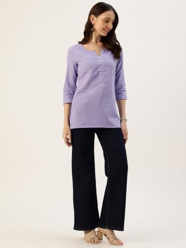 Image of Elegant Short Kurti for Women - 3 /4 Sleeves | Round Neck | (S to XXL)