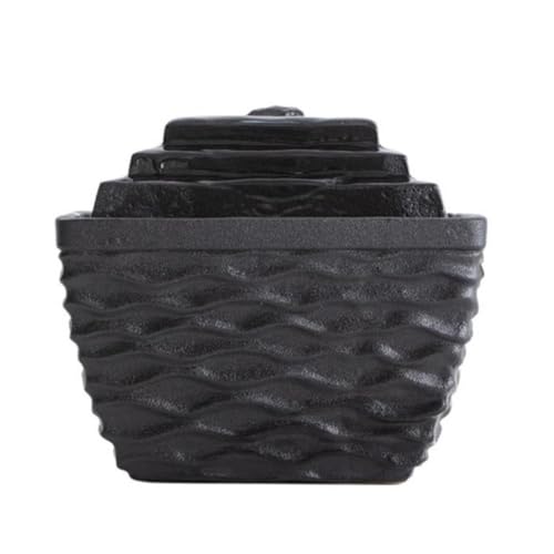 Förvandla ditt hem med inomhusfontäner Inomhusfontän Vattenfall Bordsplattor Fyrkantig Vattenfontän for Kontorsdekoration Avkopplande vattenfallsfontändekor för vardagsrumm(Black)