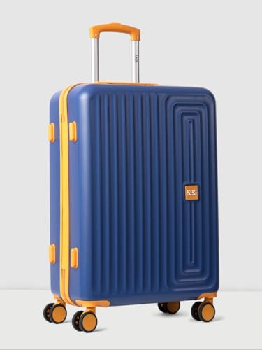 Image of Wiki Ripple Hard Shell Cabin Trolley Bag 55 cm by Wildcraft | Polycarbonate Carry-On Luggage with 8 Spinner Wheels, Combination Lock, Lightweight & Water Resistant Travel Suitcase |Navy