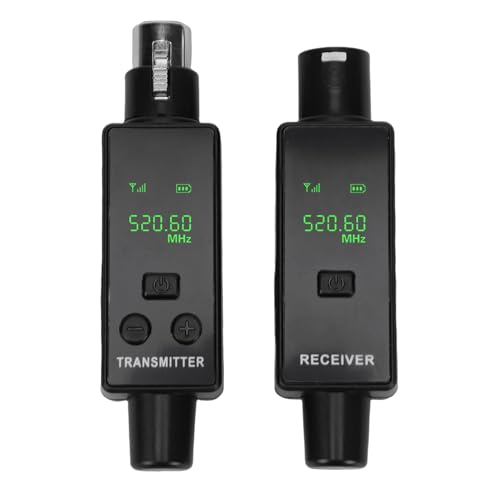XLR Wireless Microphone System 2.4GHz XLR Wireless Mic Adapter Transmitter Receiver 24bit 48kHz 164ft Recargable Plug On para sistema PA Cámara (1 a 1) miniatura 3