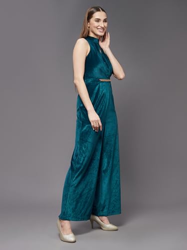 Image of Miss Chase Women's Keyhole Neck Regular Sleeve Regular Length Jumpsuit with Pockets