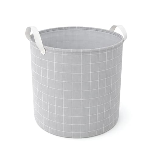 Red Dot Gift 1-Pack Laundry Basket Large Collapsible Clothes Hamper Fabric Organizer Bin with Handles for Toys Towels and Storage (Grey)