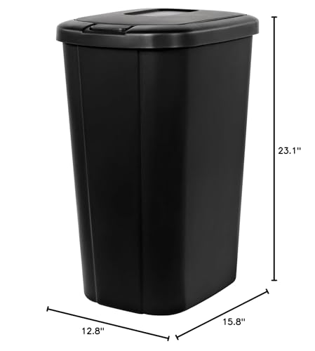 Caneca de basura 13.3 gal Plástico con tapa táctil negro miniatura 7