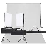 LPERTGFHU Fotostudio-Set mit 2 Softboxen & Stativ, Hintergrund-System
