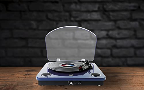 DUAL Platine Vinyle Bluetooth Entrant/sortant Enceintes intégrées Finition laquée Bleue - Les Beatles, Paul McCartney, John Lennon, RIngo Starr, George Harrison DUAL Platine Vinyle Bluetooth Entrant/sortant Enceintes intégrées Finition laquée Bleue – Image 3