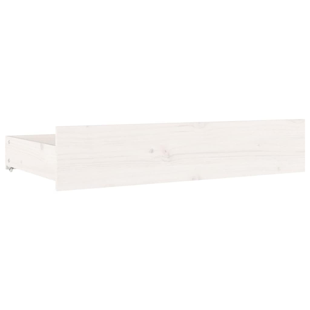 vidaXL 4x Bettschublade Bettkasten Bettschubkasten Schubkasten Unterbettschublade Bettschubladen Schublade Schlafzimmer Weiß Massivholz Kiefer