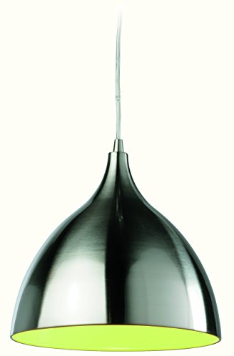 Firstlight 5743BSGN E27 - Lámpara de techo de acero mate con interior verde (60 W)