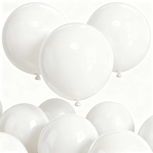 Image of 50 Pack White Balloons 24 Inch White Latex Party Balloon for Wedding, Birthday, Baby Shower and More