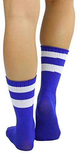 Image of ToBeInStyle Women's Acrylic Ankle Hi With Double Stripe Top Crew Fun Athletic Socks
