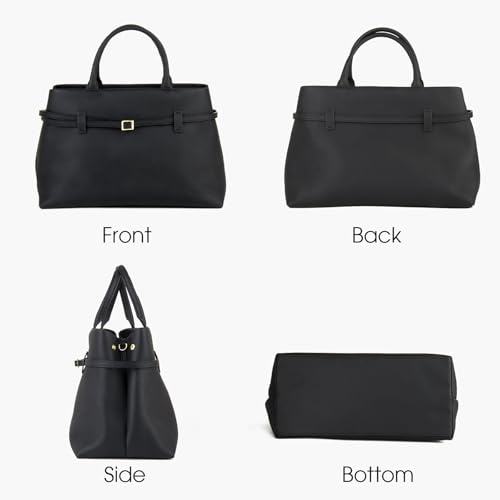 Bolso Satchel de Cuero para Mujer con Asa Superior miniatura 4