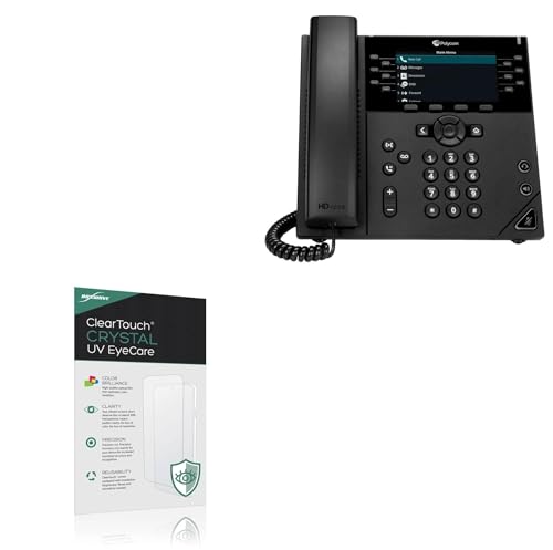 BoxWave Screen Protector Compatible With Polycom VVX 450 - ClearTouch Crystal Anti-UV EyeCare (2-Pack), Filters out Harmful Blue Light Reduce Fatigue