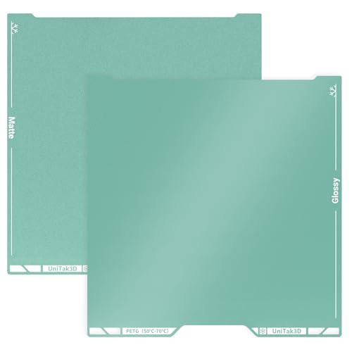 Energy-Saving H2D/H2S Cold Build Plate 355 * 346mm Double Sided Glossy+Matte Low-Temperature Strong-Adhesion Platform Compatible with Bambu Labs H2D/H2S AMS Combo 3D Printers(No Glue Required)-1PCS
