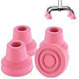 supregear Quad Cane Tips (4-Pack) - Heavy Duty Rubber 5/8 inch Cane Tip - Non-Slip Extreme Grip Replacement Foot Pad - Accessories for Walking and Standing Stick for Women, Men, Seniors, Elderly