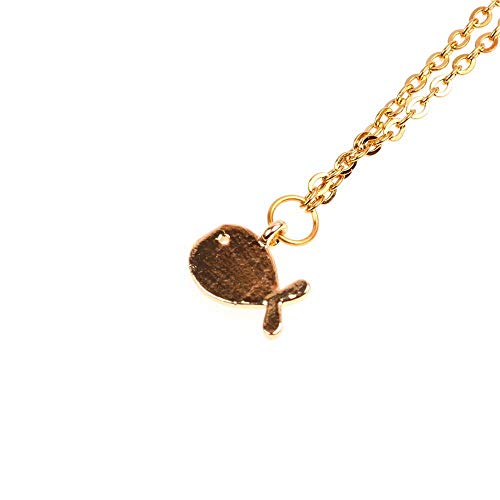 Collier oeil clé nid d'abeille chaîne clavicule acier titane doré