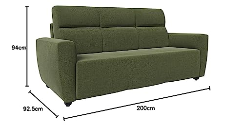 Image of Wakefit Sofa Set | 3 Year Warranty | Sofa 5 Seater, 5 Seater Sofa for Living Room, Wooden Sofa Set, Sofa Set 3+2 Seater - Belize(Reflection : Green)