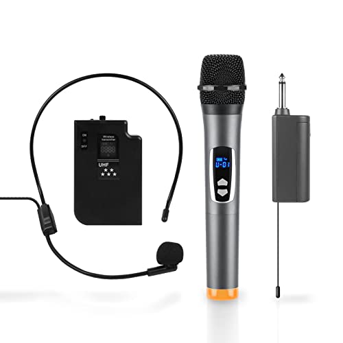 Miracle,M M900Hb - Bluetooth Wireless Microphones With Headset Plus Transmitter, Uhf Metal Handheld Dual Dynamic Mic Karaoke System With Rechargeable Receiver #TOP25