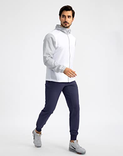 Pudolla Men's Lightweight Jogger Pants Workout Running Tapered Joggers For Men With Zipper Pockets For Athletic Travel Casual(Navy Blue Small) #TOP4