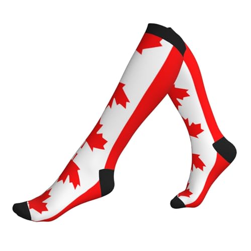Canadian Flag Print Mens Tube Socks,Womens Running Socks,Sport Compression Socks For Men And Women