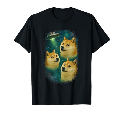 3 Dogecoin UFO Cryptocurrency Blockchain HODL Crypto Coin T-Shirt