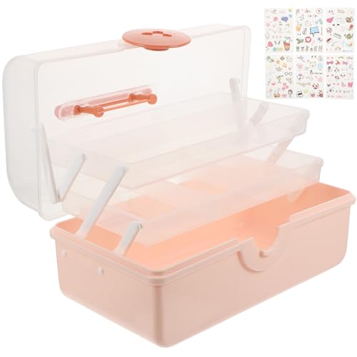 BAZEITFLOW Caja Organizadora Transparente para Accesorios de Cabello Infantiles Contenedor Multiusos con Tapa y Compartimentos Almacenamiento Seguro para Pinzas Gomas y Joyería para Niñas