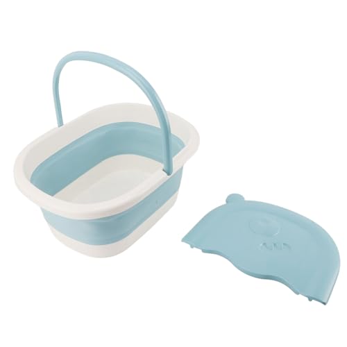 Collapsible Foot Bath, Foot Soaking Tub Foot Bath Soak Tub Multifunction Foot Bath Basin for Kids Collapsible Foot Bath Basin with Handles for Home Spa (Blue)