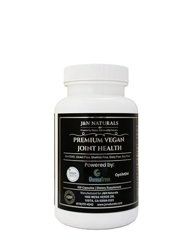 Vegan Glucosamine Chondroitin MSM Joint Support Supplement for Women and Men. Snow Mushroom Chondrotin Sulfate OptiMSM Mobility Cartilage & Flexibility Support Shellfish-Free Non-GMO 120 Capsules