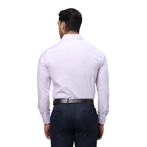 Image of Park Avenue Men Slim Fit Solid Pattern Polycotton Blend Semi Cutaway Collar Full Sleeve Formal Shirt