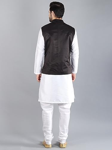 Image of Uri and MacKenzie Men's Silk Blend Kurta Pajama with Designer Ethnic Nehru Jacket /Modi Jacket