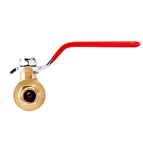 Litorange Lead-Free Brass 2 PCS Full Port 1/2" x 1/2 Inch PEX Ball Valve Water Shut Off Switch Fitting (Pack to 2), Lever Red Handle