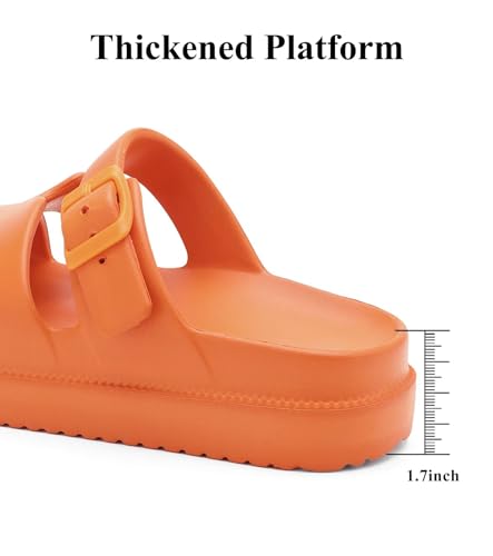 Image of Haifago Women's Platform Sandals with Arch Support, Summer Beach Slides Adjustable Buckle Comfortable Lightweight EVA Slip on Slide