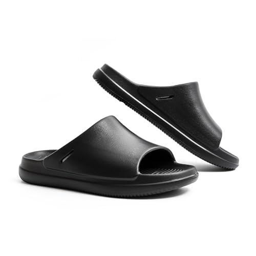 QIGEGE Cloud Slides Sandalsfor Men, Comfort Platform Lightweight Slippers Slides, Foam Shower House Slippers Summer Open Toe Recovery Sandals for Indoor and Outdoor