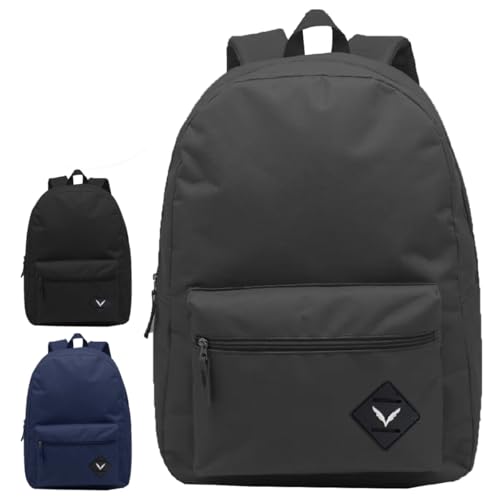 Mochila Escolar Curso Básica Costas Lisa Resistente Juvenil Masculina (PRETO)