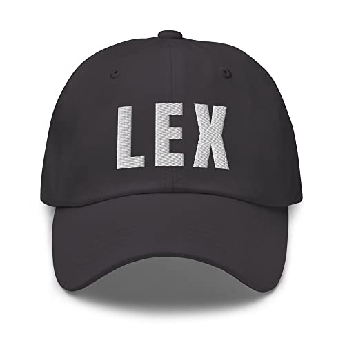 Airport Code LEX Hat Lexington Kentucky KY Dad Cap Embroidered Dad Hat Baseball Cap with Adjustable Buckle Strap Dark Grey
