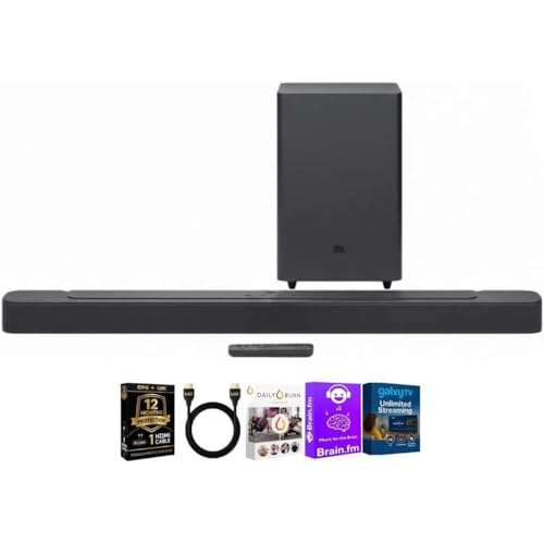 JBL BAR21DBMKIT1 Bar 2.1 Deep Bass MK2 Soundbar with 6.5 inch Wireless Subwoofer Powerful Bass Bluetooth HDMI ARC Cabl