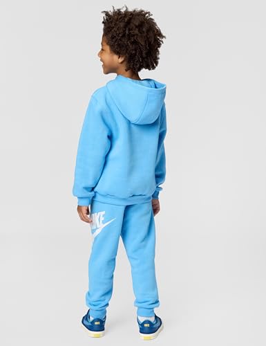 Image of Nike Kids' Sportswear Club Fleece Pullover Hoodie and Joggers 2-Piece Outfit Set (Large Swoosh Logo)