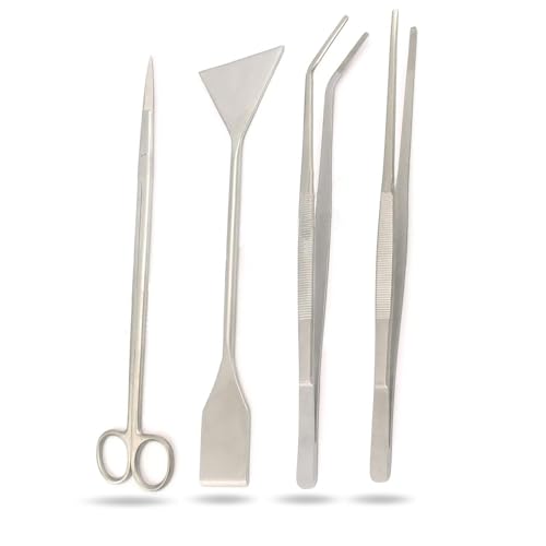 Precise Canada: 4pcs Stainless Steel Aquarium Tank Aquatic Plant Tweezers And Scissors Spatula Tool Set