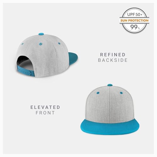 Image of CHOK.LIDS Flat Bill Visor Classic Snapback Hat Blank Adjustable Brim High Top End Trendy Color Style Plain Tone Baseball Cap