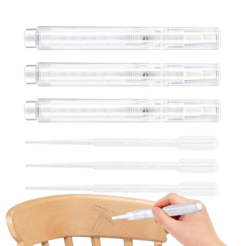 Bolígrafo de pintura para reparación de paredes | 3 piezas herramientas para aplicación antigoteo y cubre – Bolígrafos de pintura recargables para paredes | Para puertas de cocina, suelo, madera