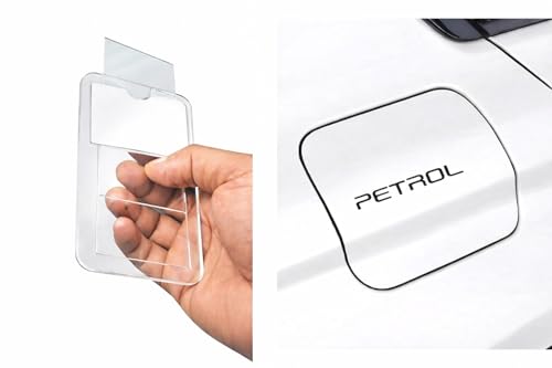 Image of Card Holder for Car Windshield with Petrol Sticker| Transparent Cover | Access Cards - Strong Adhesive Sticker Mount, Easy Insert & Remove | Durable Anti-Slip Design for All 4-Wheelers
